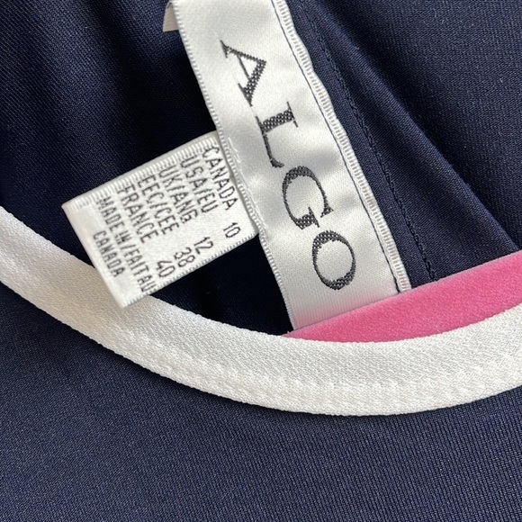 VINTAGE ALGO NAVY BLUE MAXI SLEEVELESS DRESS WOMEN SIZE 10 - Picture 4 of 6